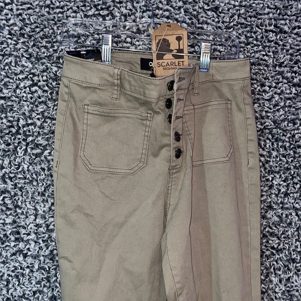 Oat New York beige/green skinny jeans, size 26 waist